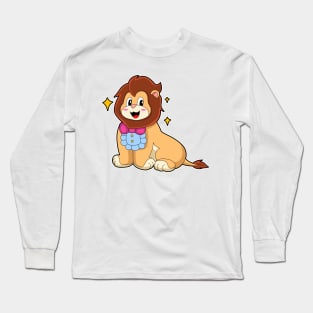 Lion as Gentleman with Tie Long Sleeve T-Shirt